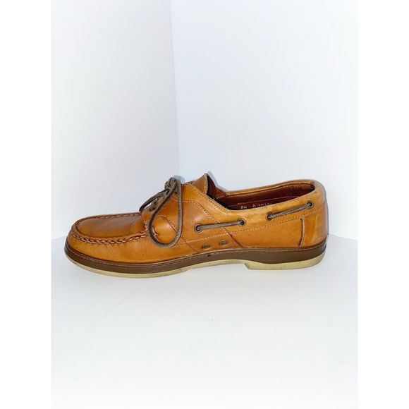 Allen Edmonds Eastport Leather Casual Boat Shoes Slip On Lace Up Tan Men’s 8.5 D - Picture 9 of 15